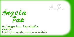 angela pap business card